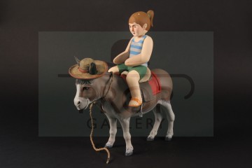 Large scale donkey and child miniature 