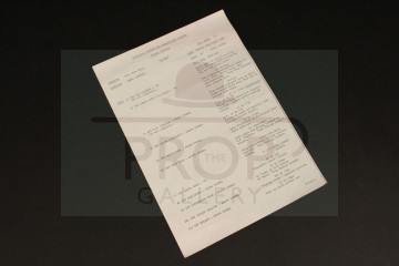 Visual effects call sheet