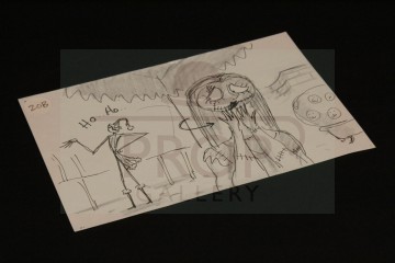 Henry Selick hand drawn storyboard artwork