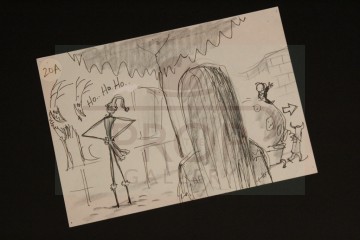 Henry Selick hand drawn storyboard artwork