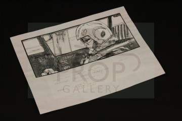 Hand drawn storyboard artwork - Interior speeder