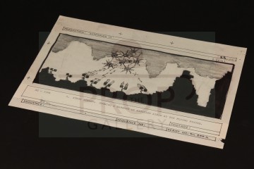 Hand drawn storyboard artwork - Superman on Atari screen