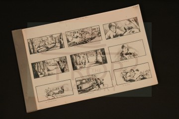 Production used storyboard sequence - Chase in the woods