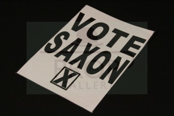 Vote Saxon flyer - The Sound of Drums