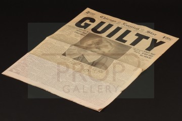 Roxie Hart (Renee Zellweger) guilty verdict newspaper