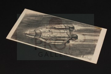 Derek Meddings hand drawn concept artwork - Phoenix in flight