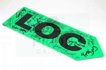 Cast autographed location filming sign