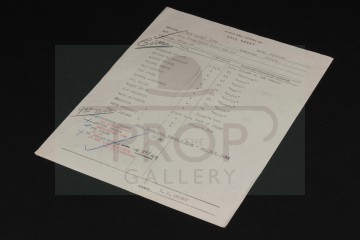 Production used call sheet