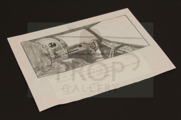 Hand drawn storyboard artwork - Luke in speeder