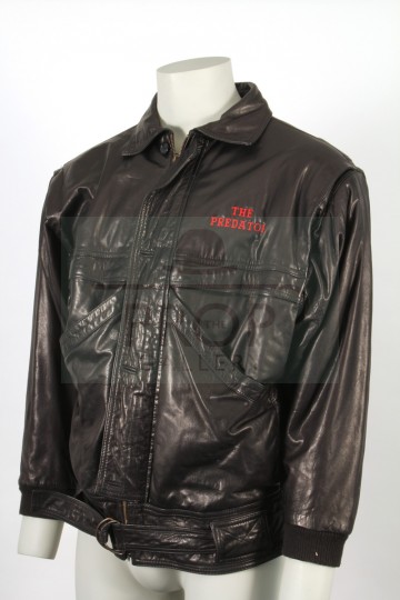 Leather crew jacket