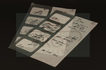 John Wood hand drawn storyboard concept artwork - The Space Pirates