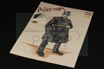 Hand painted costume design artwork