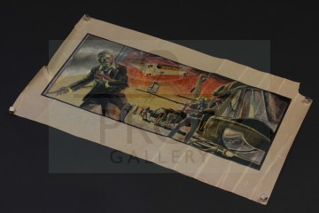 Hand painted conceptual artwork - Blowing the tanks
