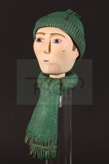 Large scale railway worker head