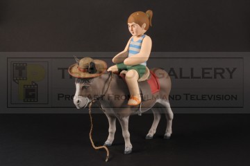Large scale donkey and child miniature 