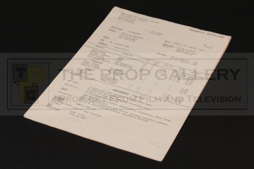 Production used call sheet