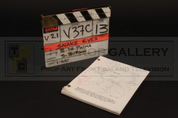 Production used clapperboard & signed script