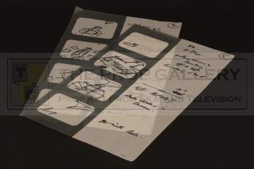 John Wood hand drawn storyboard concept artwork - The Space Pirates