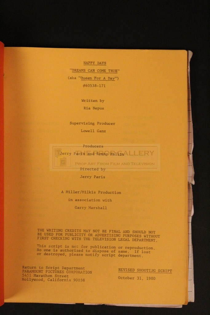 The Prop Gallery Production Used Script Dreams Can Come True The Prop Gallery Production Used Script Dreams Can Come True