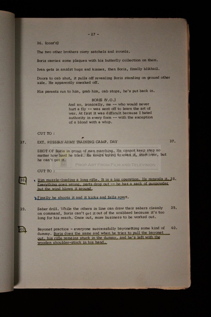 The Prop Gallery Kit West personal script