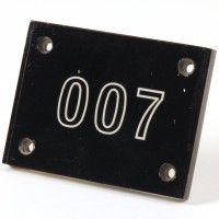 Roger Moore (James Bond) 007 dressing room door plaque