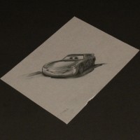 Hand drawn Lightning McQueen poster concept artwork