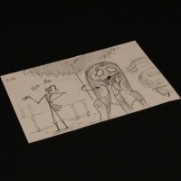 Henry Selick hand drawn storyboard artwork