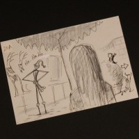 Henry Selick hand drawn storyboard artwork