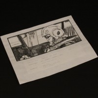 Hand drawn storyboard artwork - Interior speeder