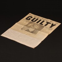 Roxie Hart (Renee Zellweger) guilty verdict newspaper