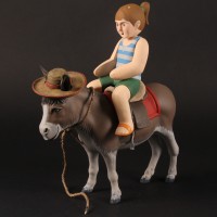 Large scale donkey and child miniature 