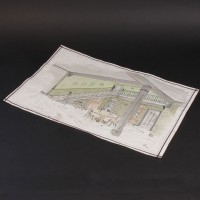 Hand painted production design artwork
