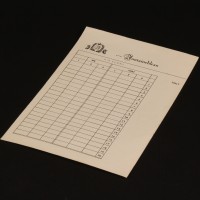 Gin rummy score sheet