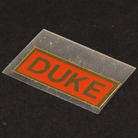 Duke nameplate sticker