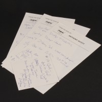 Hand written animation notes