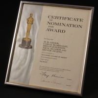 Brian Johnson Academy Award nomination certificate