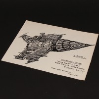 Ian Scoones hand drawn Federation Pursuit Ship concept artwork
