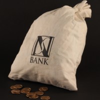 Bank bag & coins