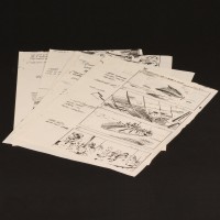 Production used storyboard sequence - Sail barge