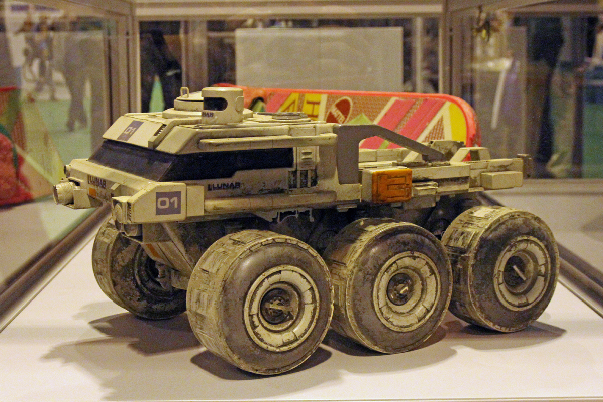 The Prop Gallery exhibit original rover filming miniature from Moon directed by Duncan Jones.