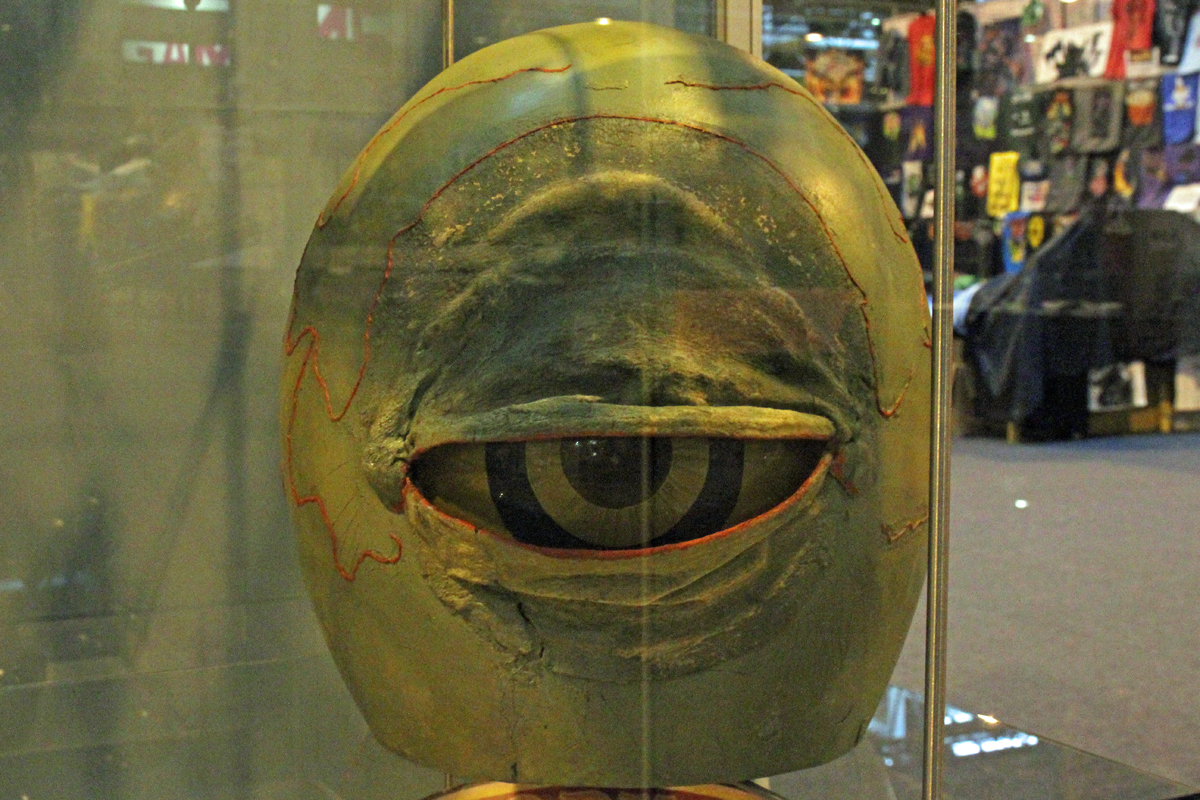 The Prop Gallery exhibit original Alpha Centauri head from Doctor Who.