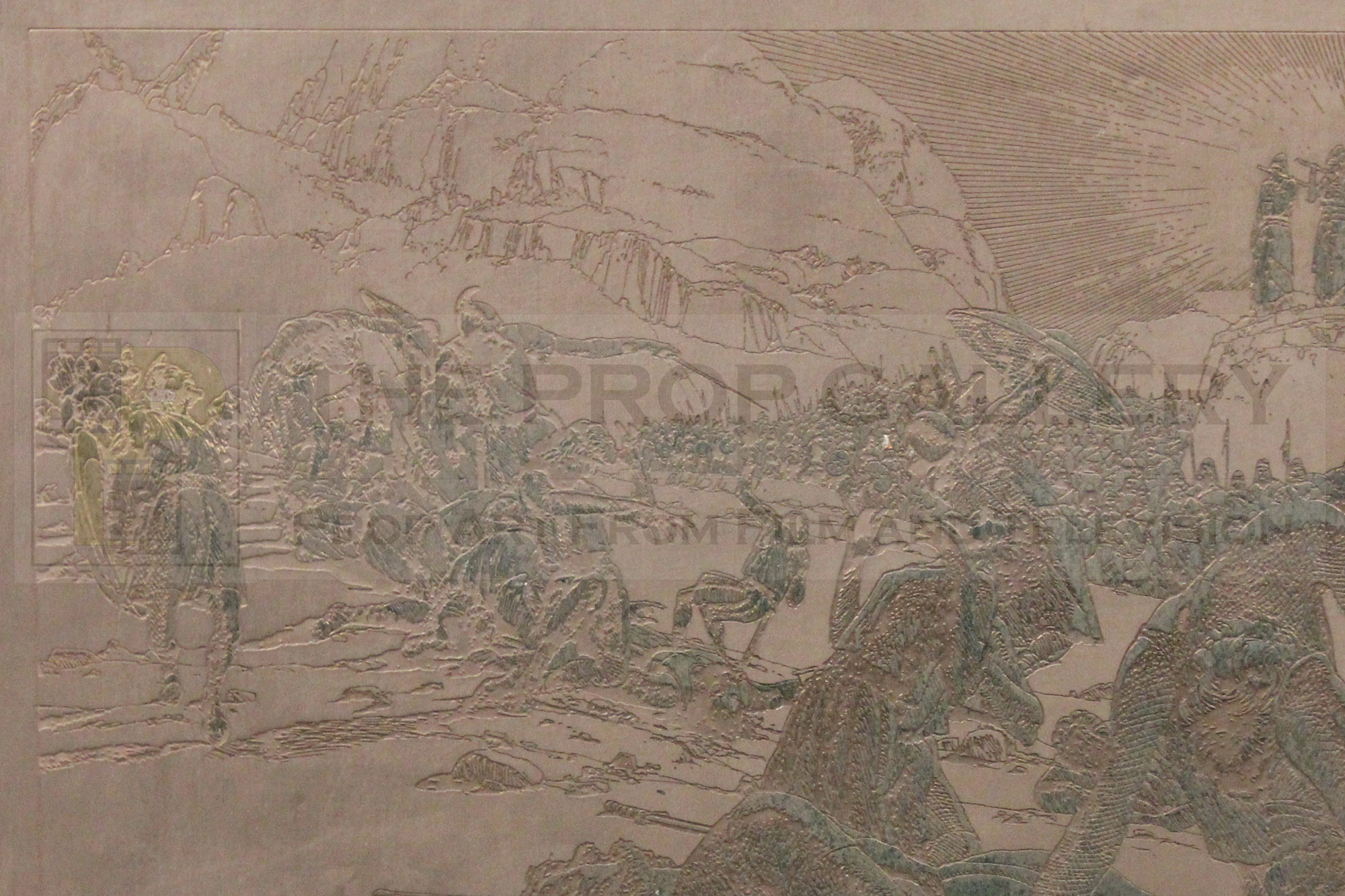 Original Ark of the Covenant etching created by Ralph McQuarrie during the production of Raiders of the Lost Ark.