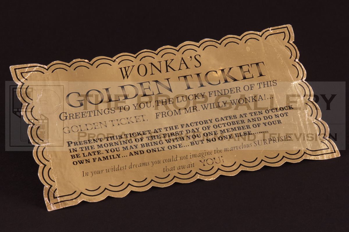 Original Golden Ticket used in the production of Willy Wonka and the Chocolate Factory (1971)