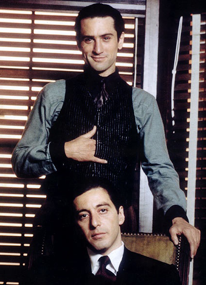 Robert De Niro and Al Pacino in one of the famous shots taken by Steve Schapiro.