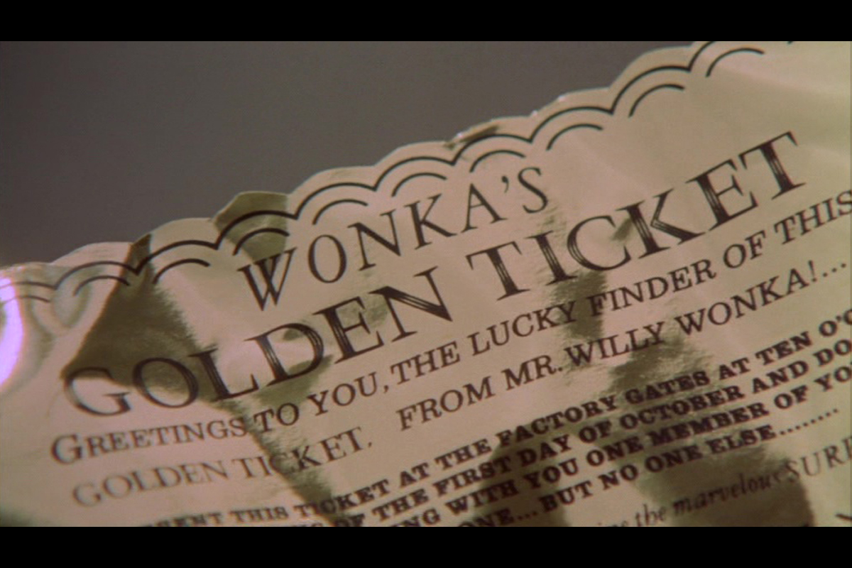 The Golden Tickets seen on screen